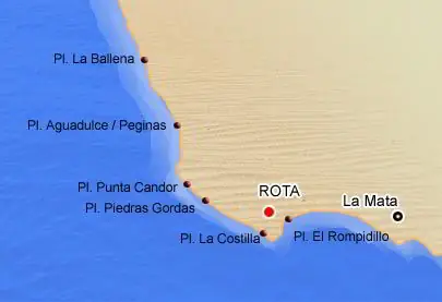 mapa de playas de rota
