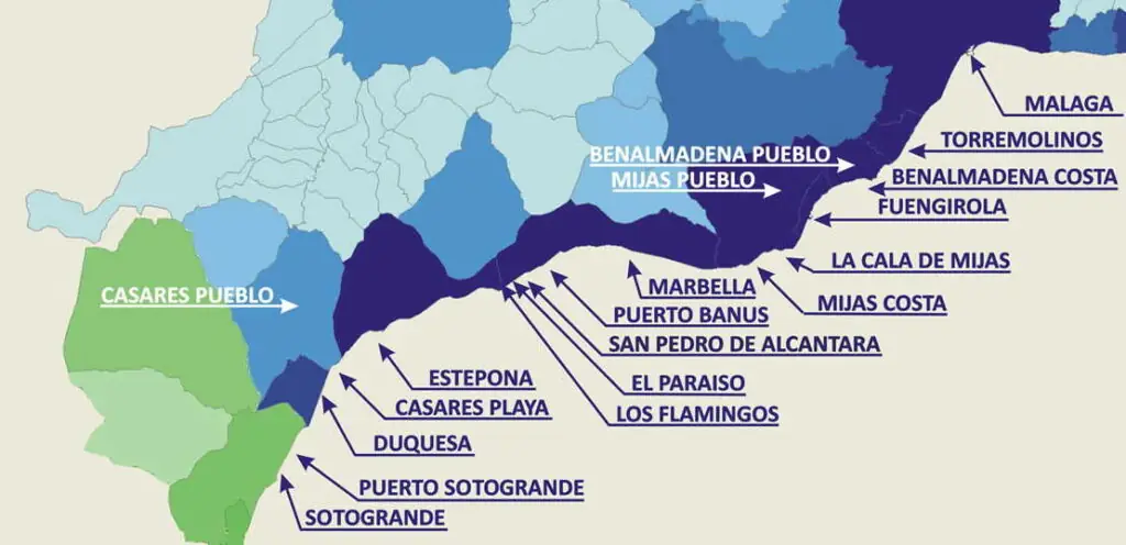 mapa de playas de benalmadena