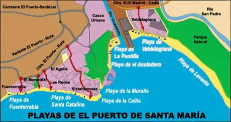 mapa playas de Puerto de Santa María