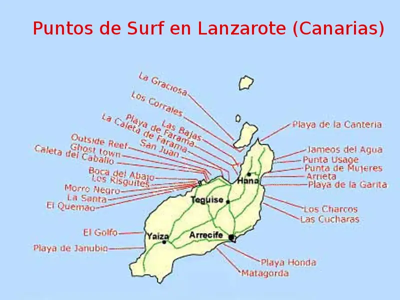 mapa de playas y calas de lanzarote