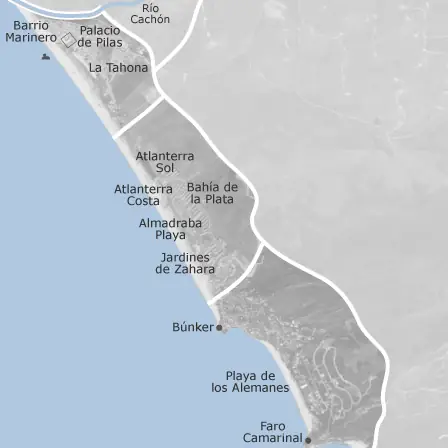 mapa de playas y calas de zahara de los atunes