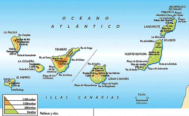 mapa de playas de canarias